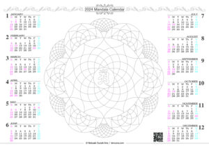 2024年マンダラ塗り絵カレンダー