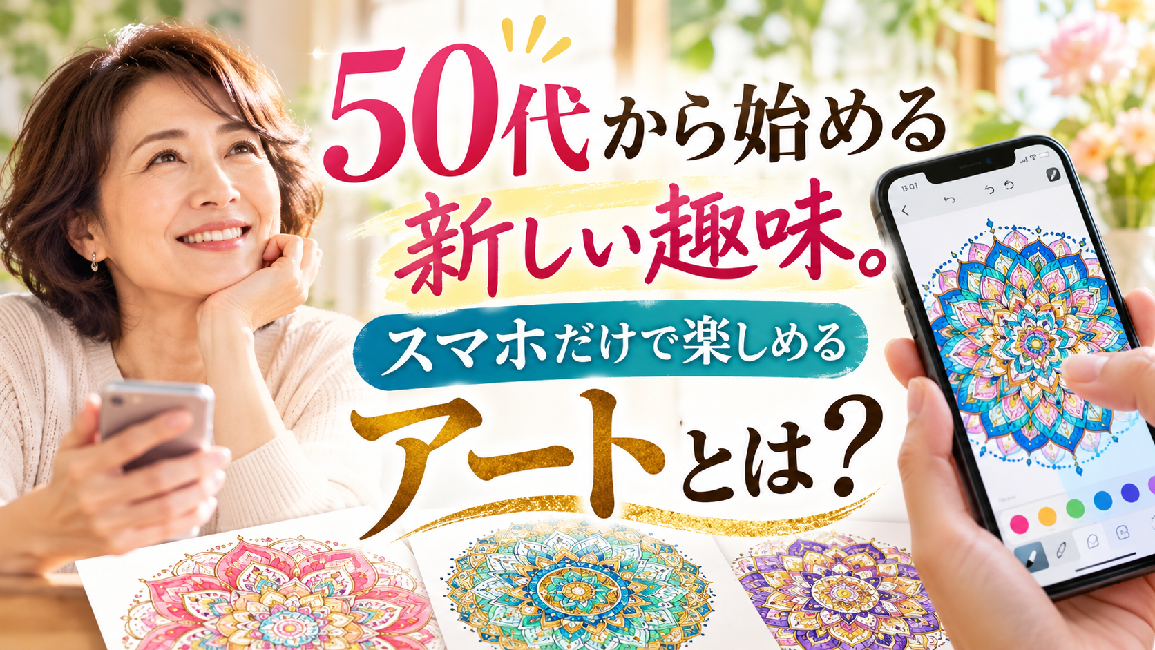 50代から始める新しい趣味。スマホだけで楽しめるアートとは?初心者でもできる「指先アート」の魅力